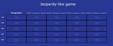 jeopardy game generator|JeopardyLabs .